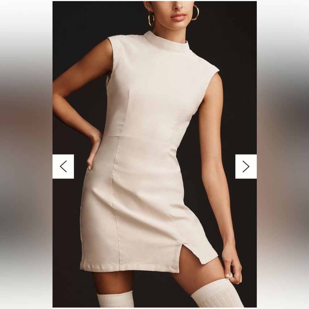 Anthropologie Mock-Neck Sleeveless Seamed Dress. Medium